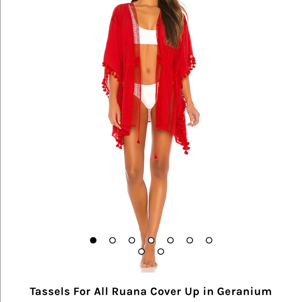 Red bathing suit coverup
